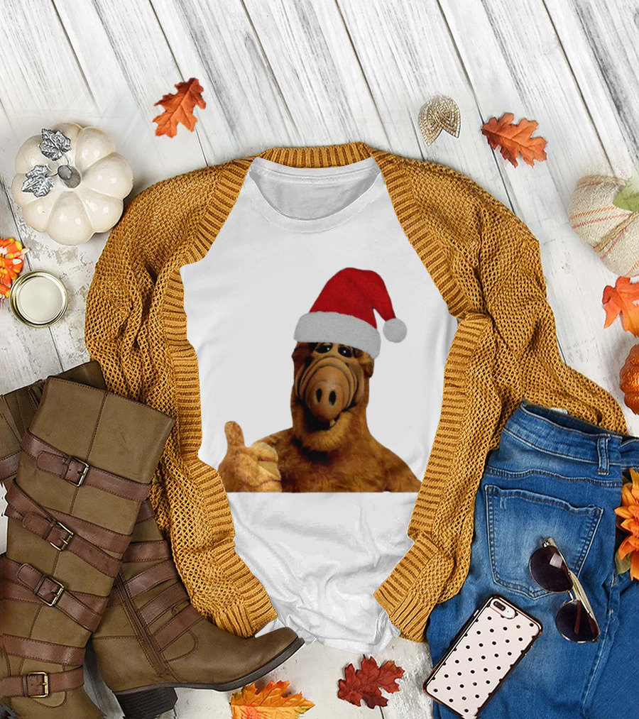 Alf Wearing Santa Hat Christmas Holiday T-Shirt