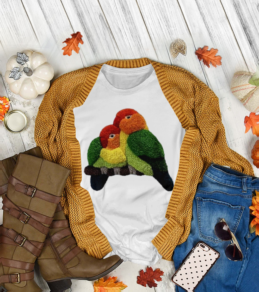 A Pair of Lovely Parrots in Vibrant Cozy Colors T-Shirt