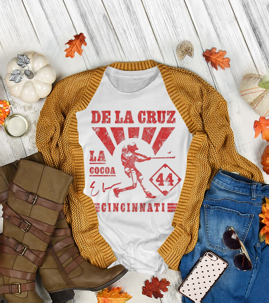 De La Cruz LA Cocoa Cincinnati Reds 44 Signature T-Shirt