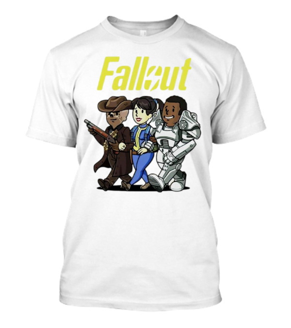 Fallout Cartoon Trio Vault Dweller Adventurers T-Shirt