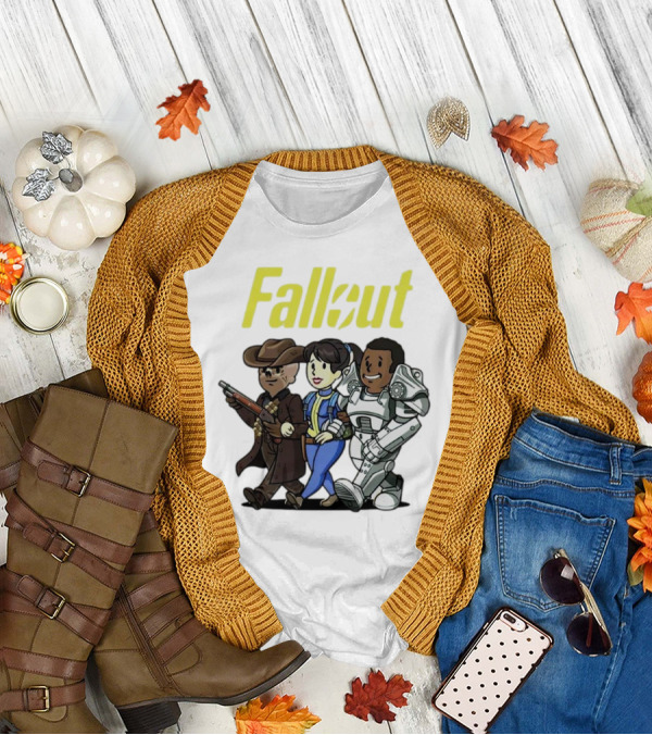 Fallout Cartoon Trio Vault Dweller Adventurers T-Shirt