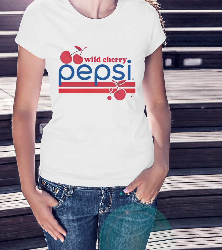 Pepsi Wild Cherry Retro Logo With Cherries T-Shirt