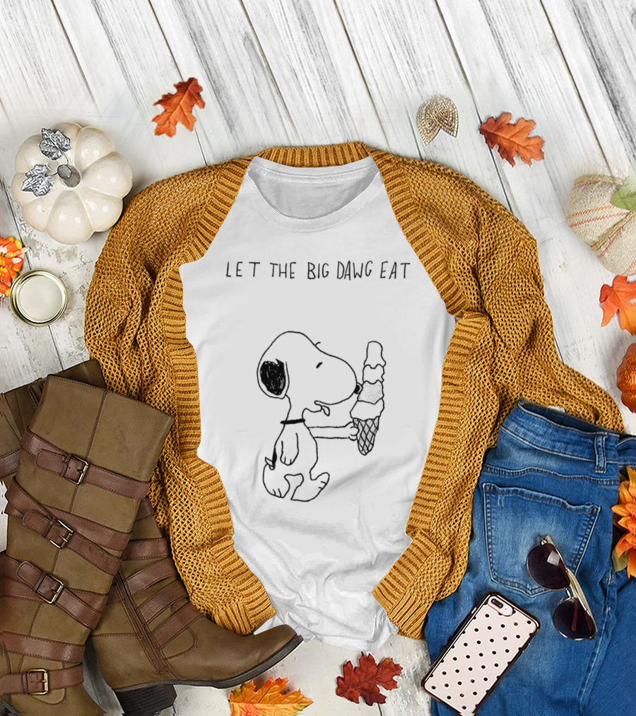 Snoopy Let the Big Dawg Eat Ice Cream Cone T-Shirt