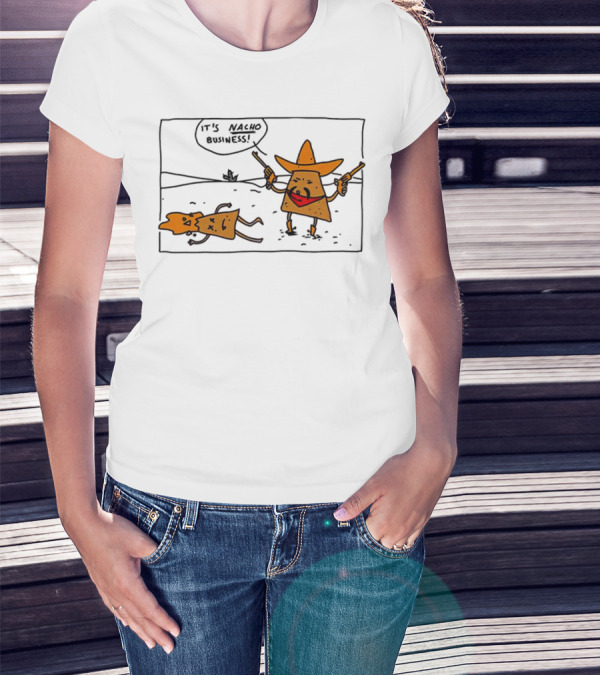 It’s Nacho Business Sombrero Pistols Cartoon Scene T-Shirt
