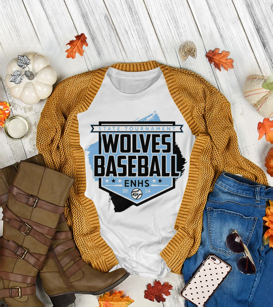 State Tournament ENHS Wolves Baseball T-Shirt