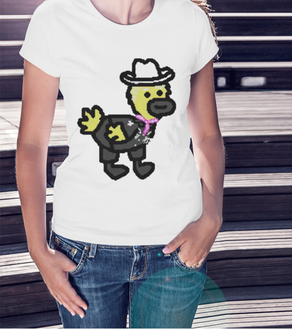 Ken Gosling Pixel Art Cowboy Duck With Hat And Scarf T-Shirt