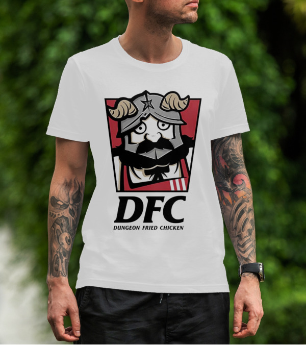 DFC Dungeon Fried Chicken Knight Helmet T-Shirt