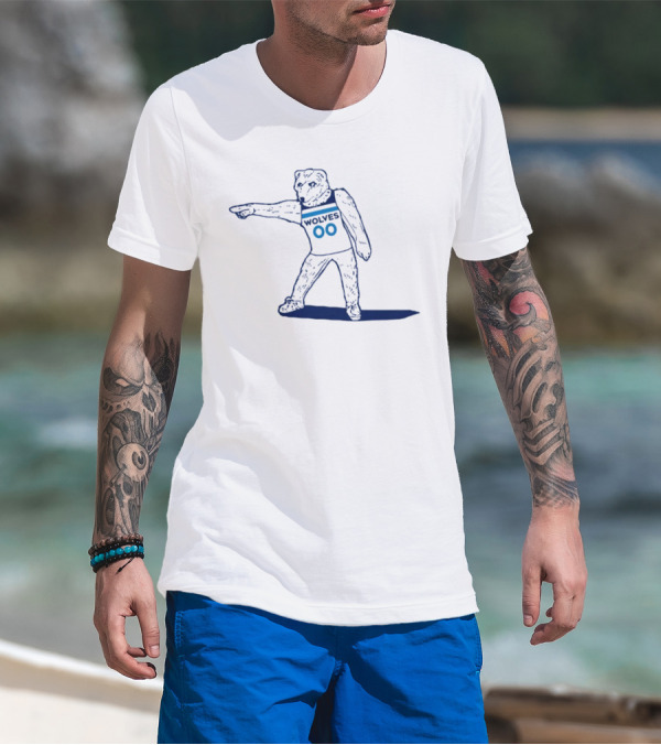 Wolves Team Mascot In Bold Athletic Stance T-Shirt