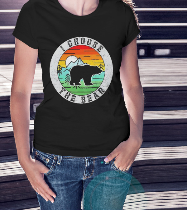 I Choose The Bear Vintage Sunset Mountains T-Shirt