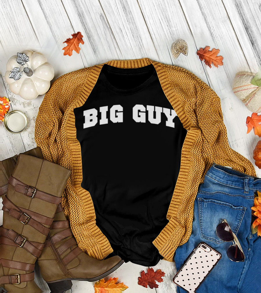 Big Guy Academy Text Bold Font T-Shirt