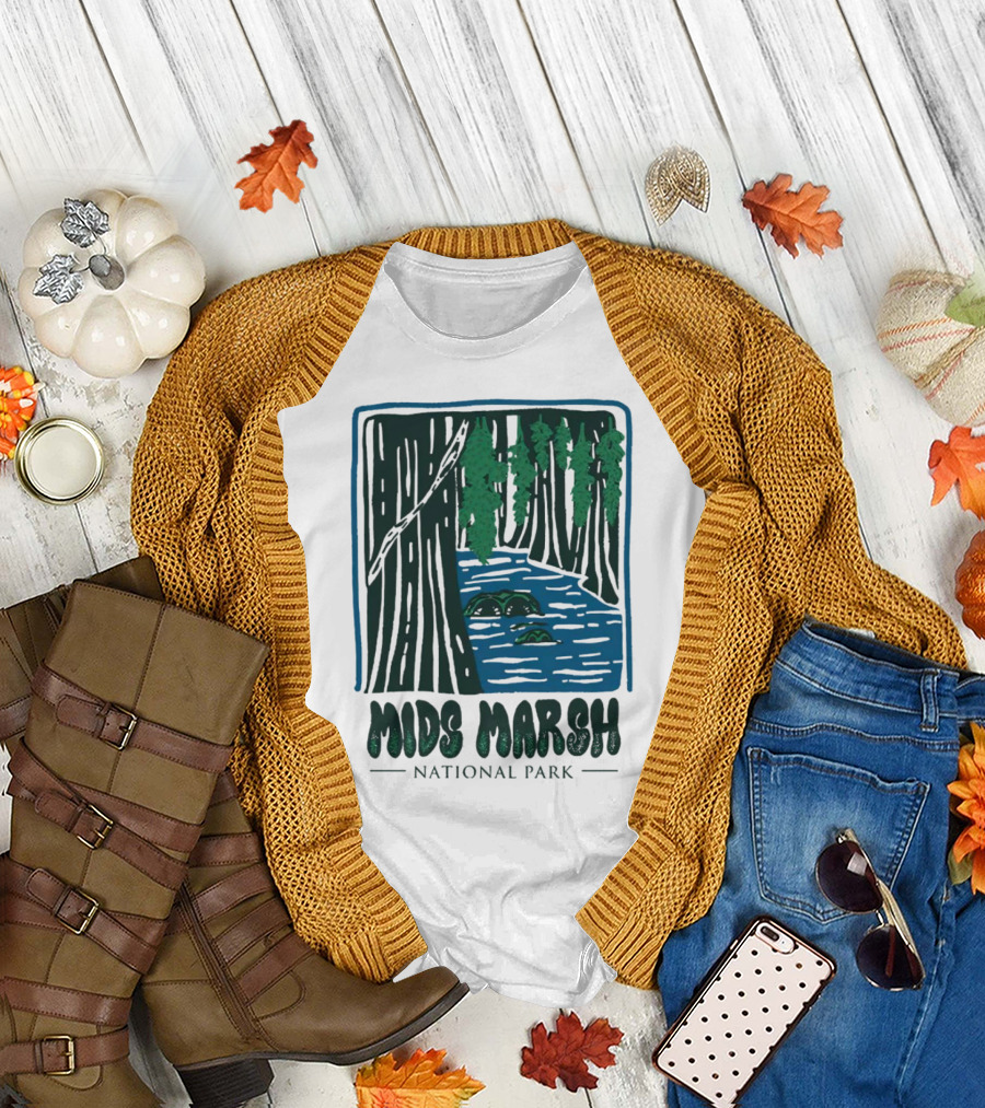 Mids Marsh National Park Forest River Scene T-Shirt