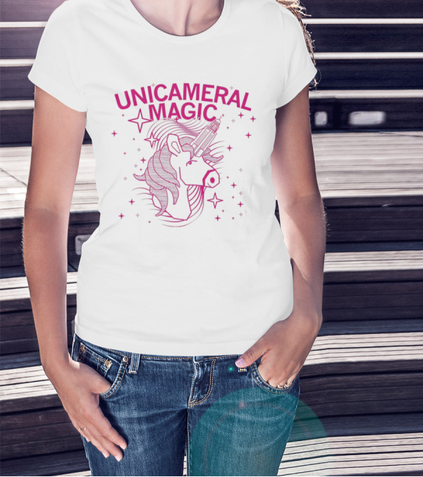 Unicameral Magic Neon Unicorn Capitol Stars T-Shirt