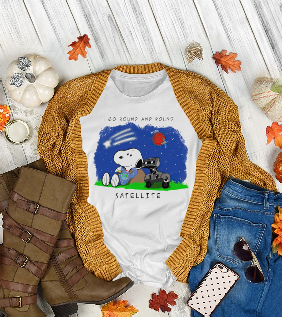 Snoopy I Go Round and Round Satellite Space Adventure T-Shirt
