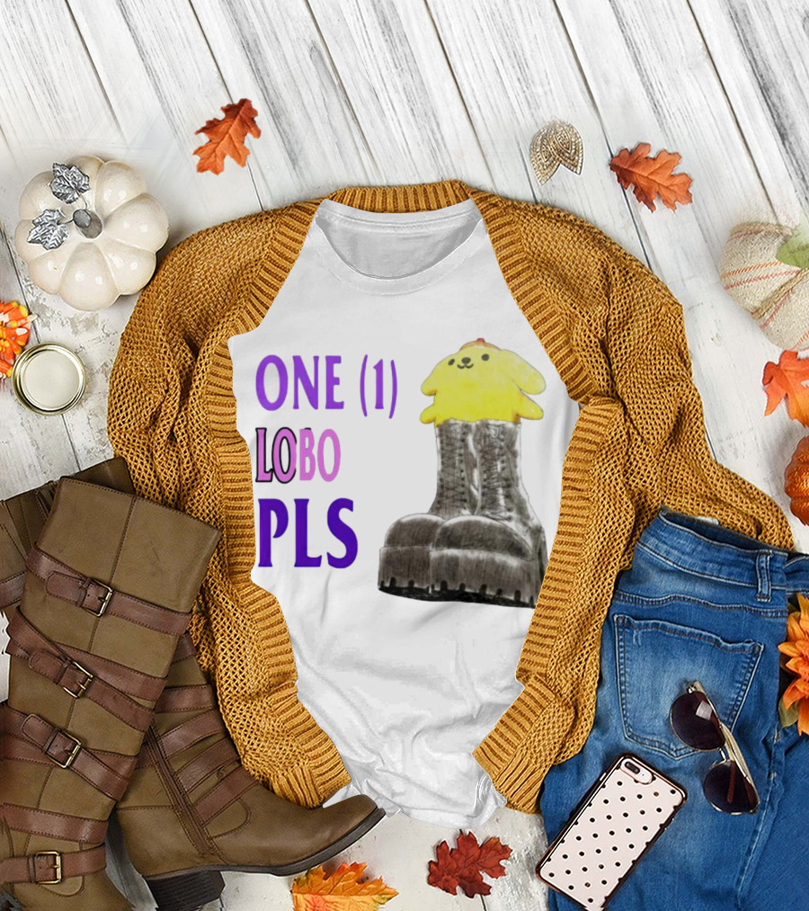 ONE (1) LOBO PLS Yellow Character Black Boots T-Shirt