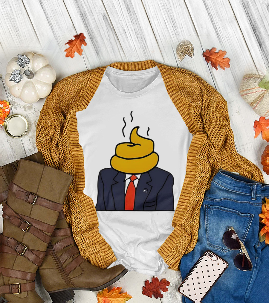 Trump Orange Turd Head in Suit with Red Tie T-Shirt