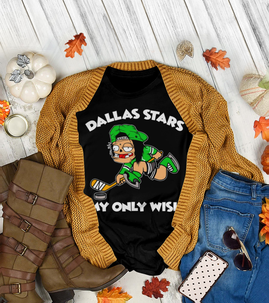 Dallas Stars My Only Wish Hockey Cartoon Character T-Shirt