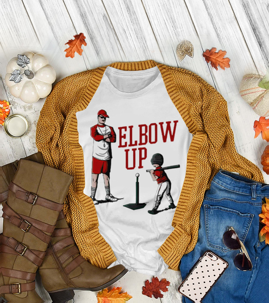 Elbow Up Baseball Coach Batting Stance T-Shirt