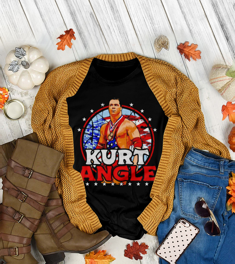 Kurt Angle Patriotic Stars and Stripes Wrestling T-Shirt