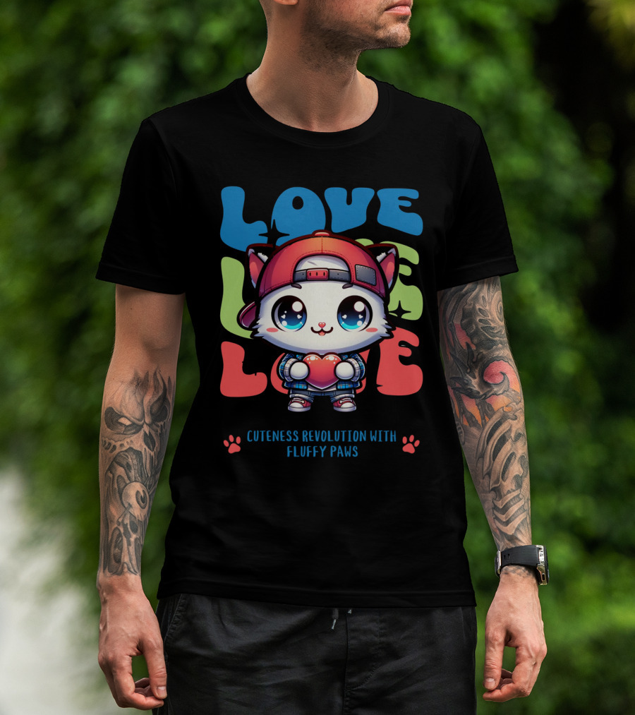 Love Love Love Cuteness Revolution With Fluffy Paws T-Shirt