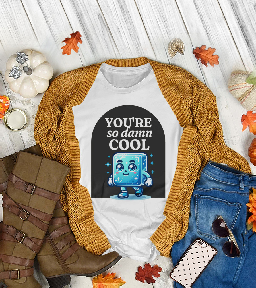 Smiling Ice Cube with You're So Damn Cool T-Shirt