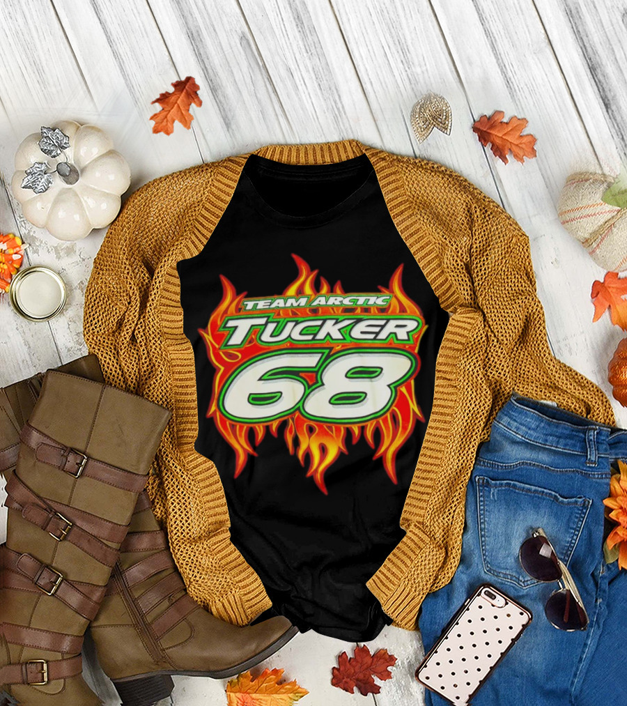 Team Arctic Tucker 68 Fire Flames Racing Motif T-Shirt