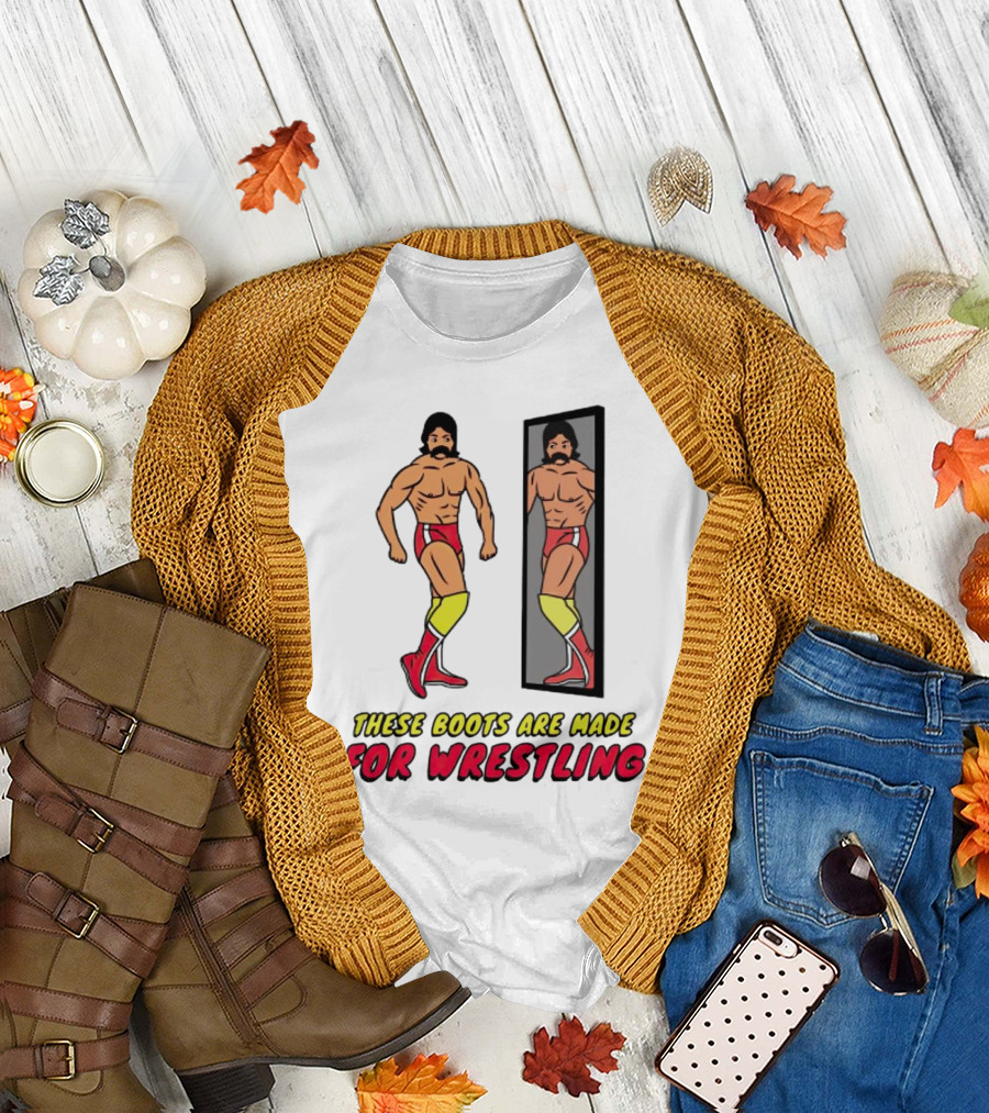 These Boots Are Made for Wrestling Reflective Wrestler Mirror Image T-Shirt