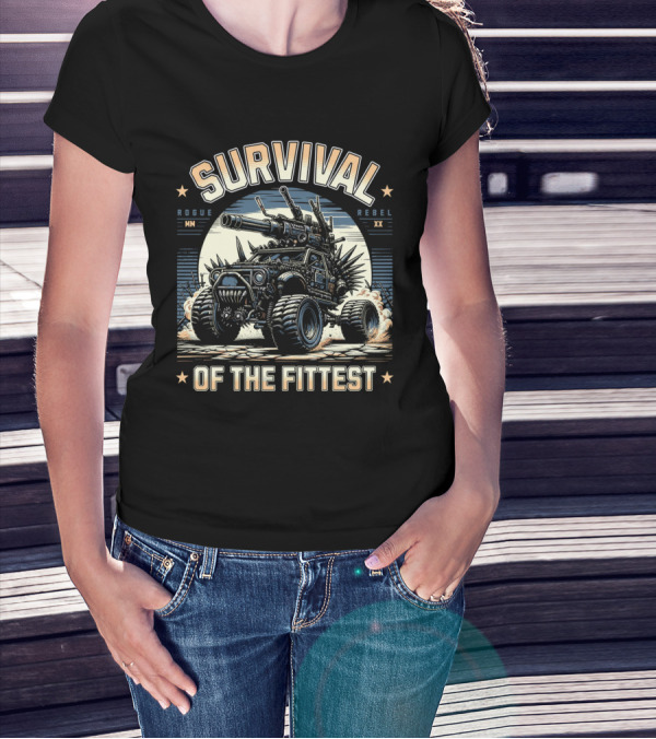 Survival Of The Fittest Rogue Rebel Monster Truck T-Shirt