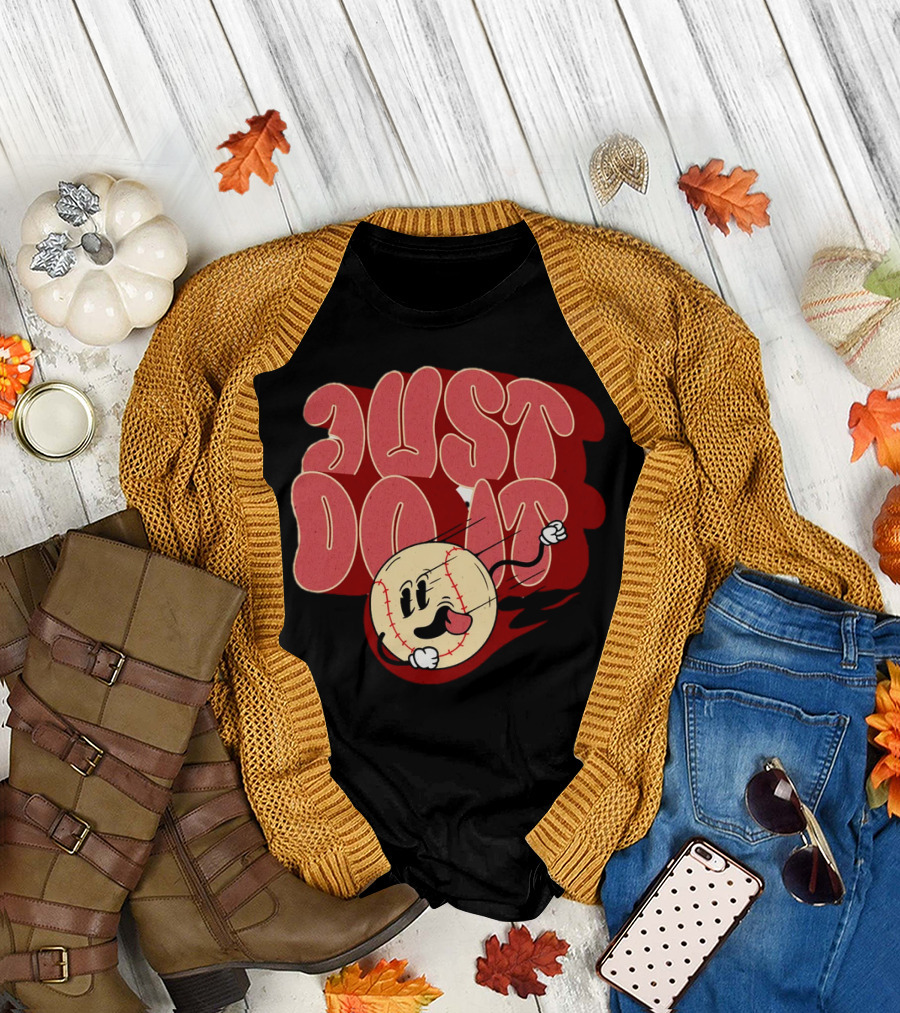 Just Do It Baseball Cartoon Character T-Shirt