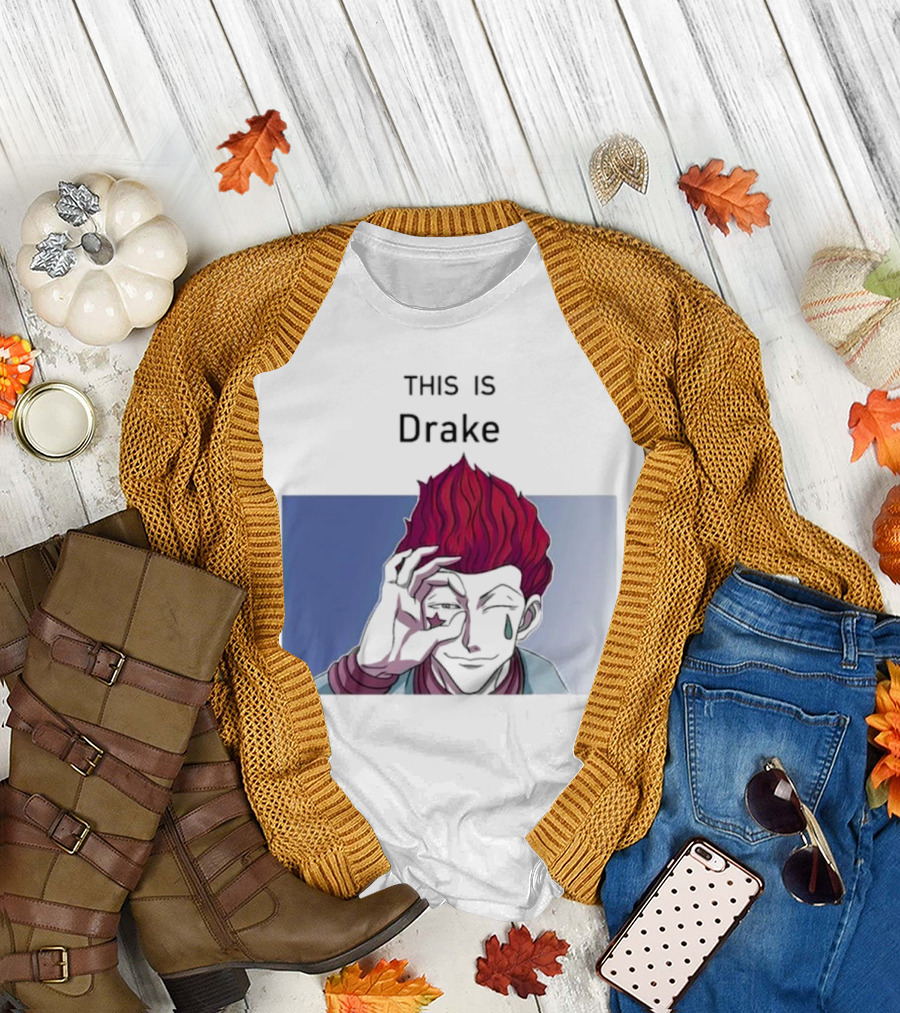Hisoka This Is Drake Tear Symbol Pink Hair Anime Meme T-Shirt