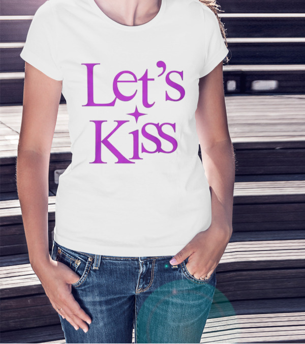 Let’s Kiss Starry Violet Text T-Shirt