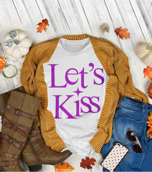 Let’s Kiss Starry Violet Text T-Shirt