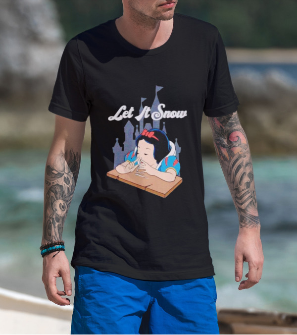 Snow White Let It Snow Castle Background T-Shirt
