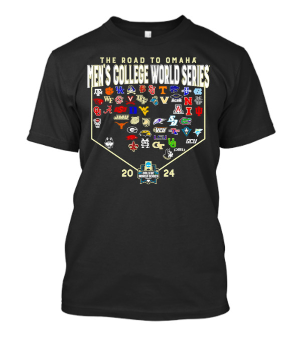 The Road To Omaha Men's College World Series 2024 64 Team T-Shirt