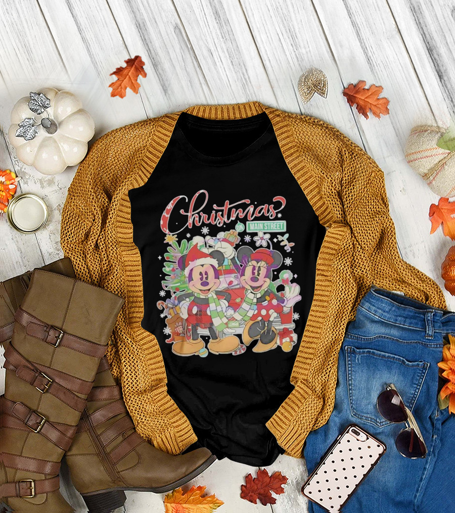 Christmas on Main Street with Mickey and Minnie T-Shirt