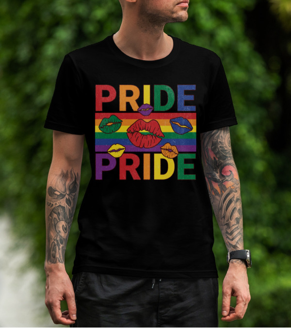 Pride Kisses Rainbow Lips Pride T-Shirt