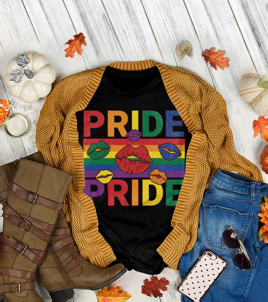Pride Kisses Rainbow Lips Pride T-Shirt