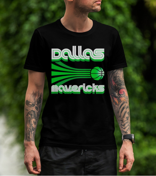 Dallas Mavericks Retro Green Basketball T-Shirt