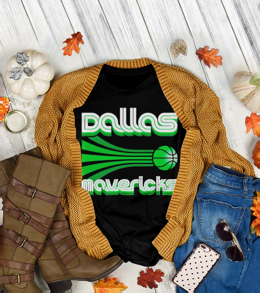 Dallas Mavericks Retro Green Basketball T-Shirt