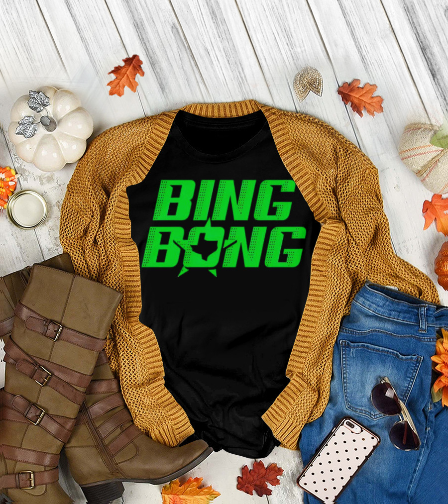 Dallas Stars Bing Bong Sports Text Logo Star Emblem T-Shirt