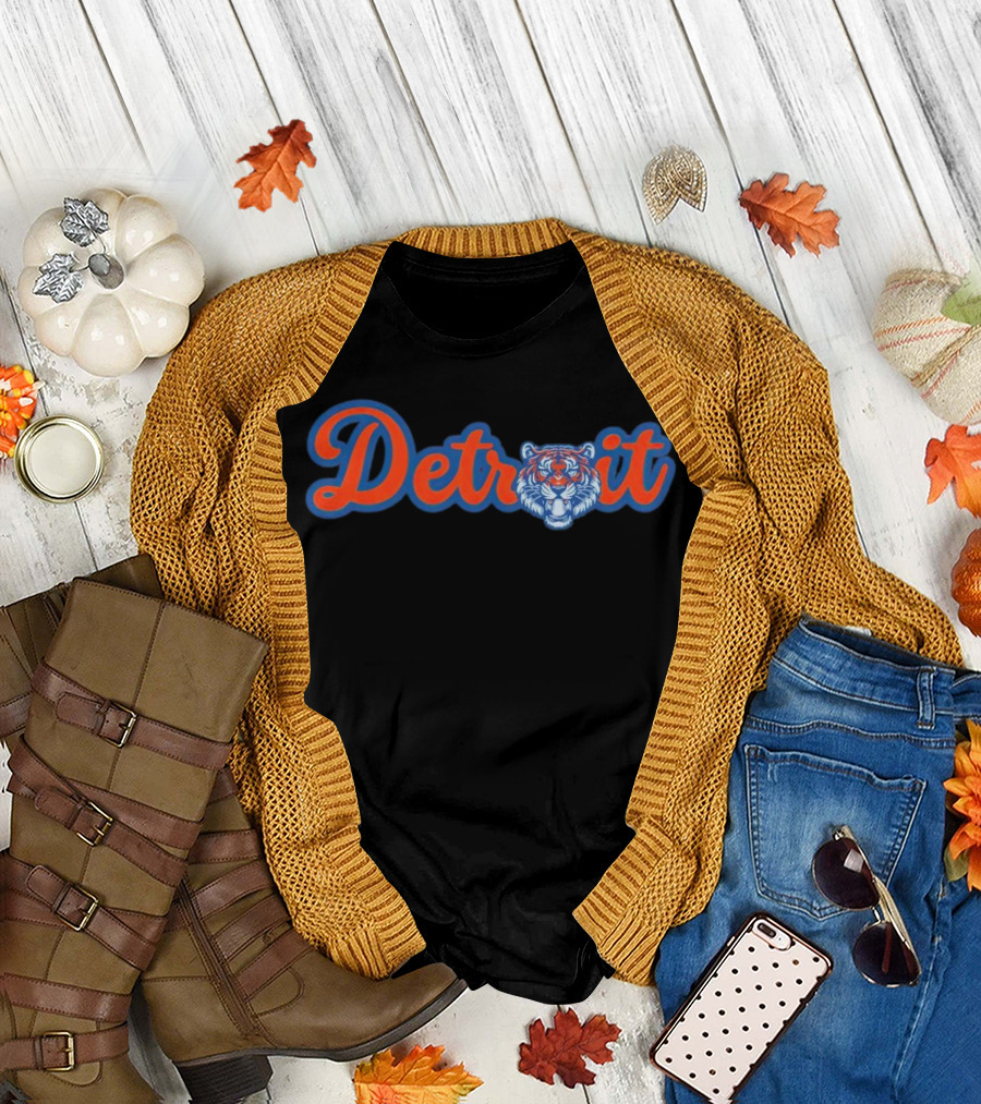 Detroit Tigers MLB Team Vintage Tiger Face T-Shirt