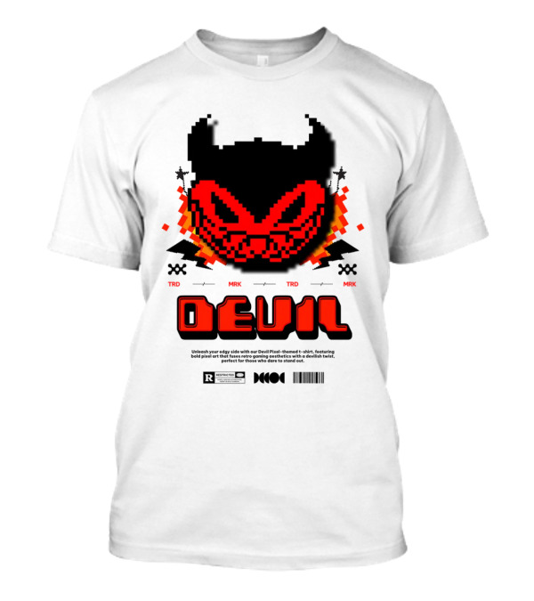 DEVIL PIXELS TRD MRK RETRO PIXEL ART FACE T-Shirt