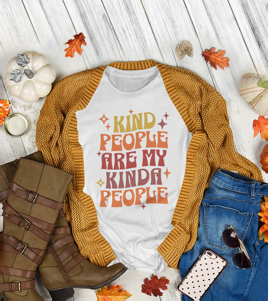 Kind People Are My Kinda People Groovy Retro Psychedelic T-Shirt