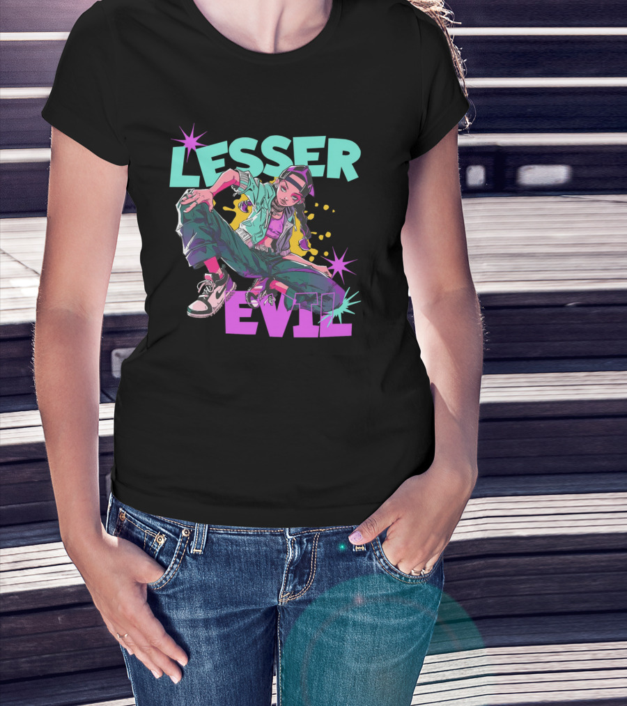 Lesser Evil Vintage Anime Hip Hop Style Streetwear T-Shirt