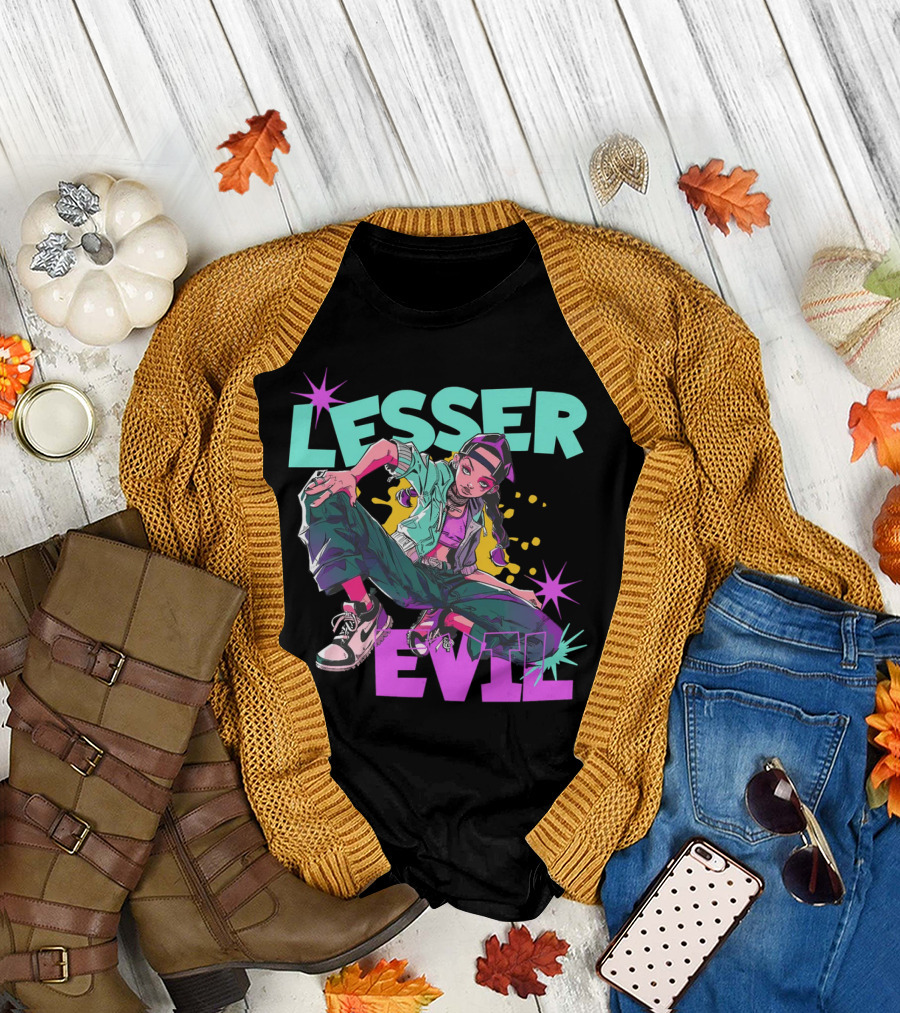 Lesser Evil Vintage Anime Hip Hop Style Streetwear T-Shirt
