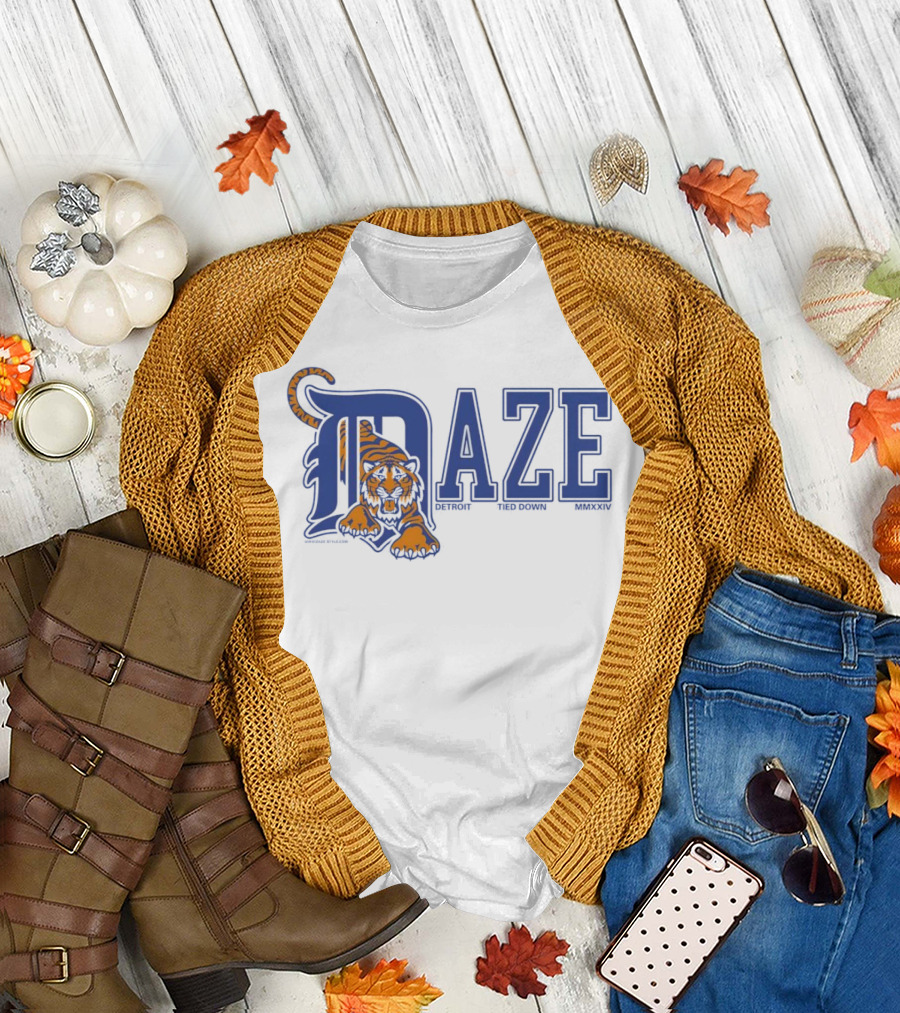 Daze Detroit Tiger Tied Down MMXXIV T-Shirt