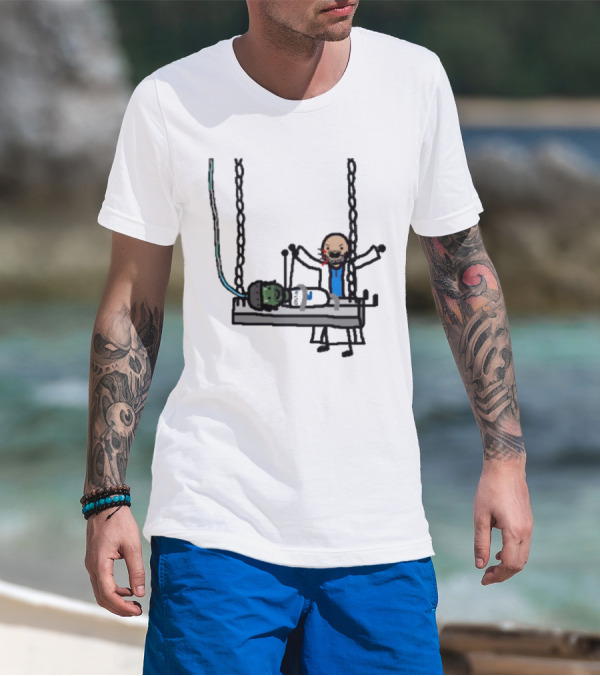 Dereck Its A Live-Ly Frankenstein Doctor With Green Zombie On Medical Table T-Shirt