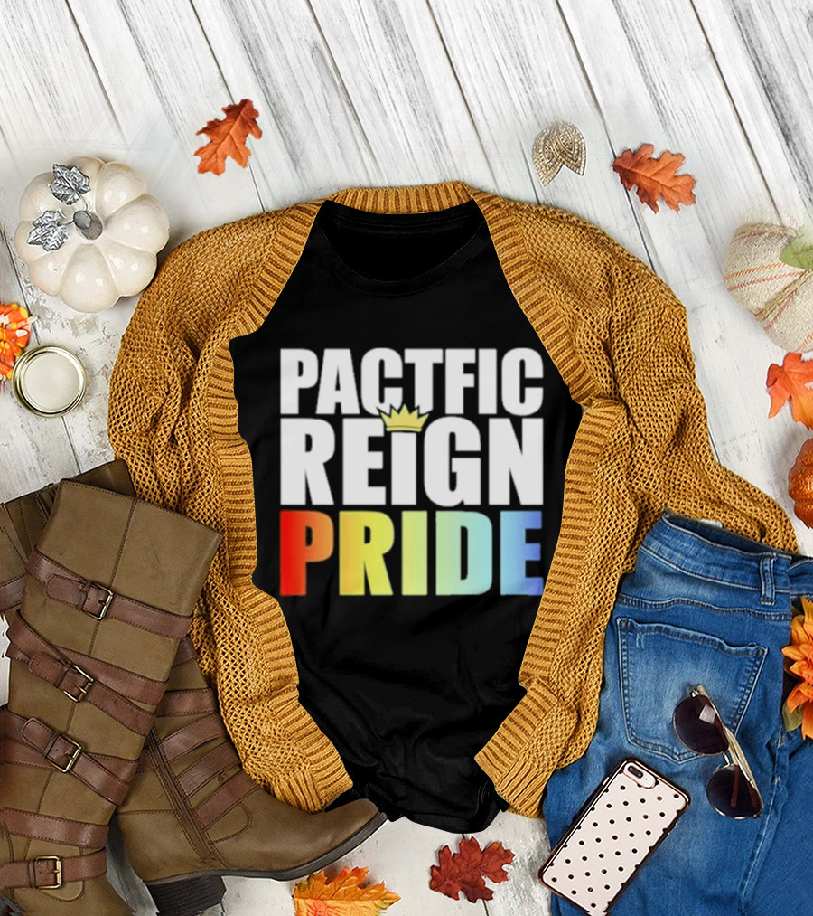 Pacific Reign Pride Crown Rainbow Colors T-Shirt