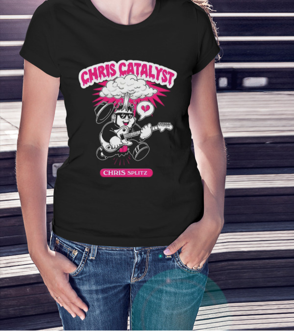 Chris Catalyst Chris Splitz Guitar Explosion Heart T-Shirt