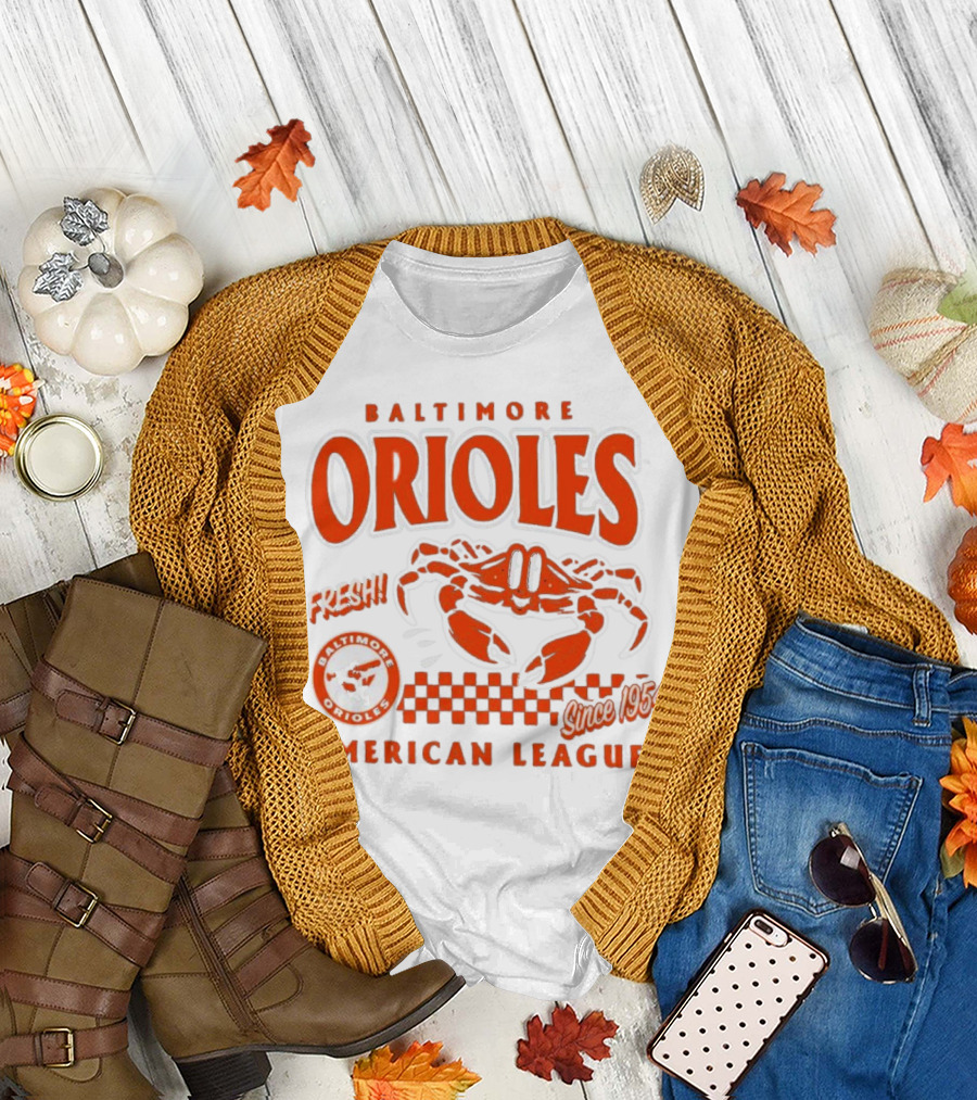 Baltimore Orioles Fresh Crab Since 1954 American League Baseball Retro Team T-Shirt