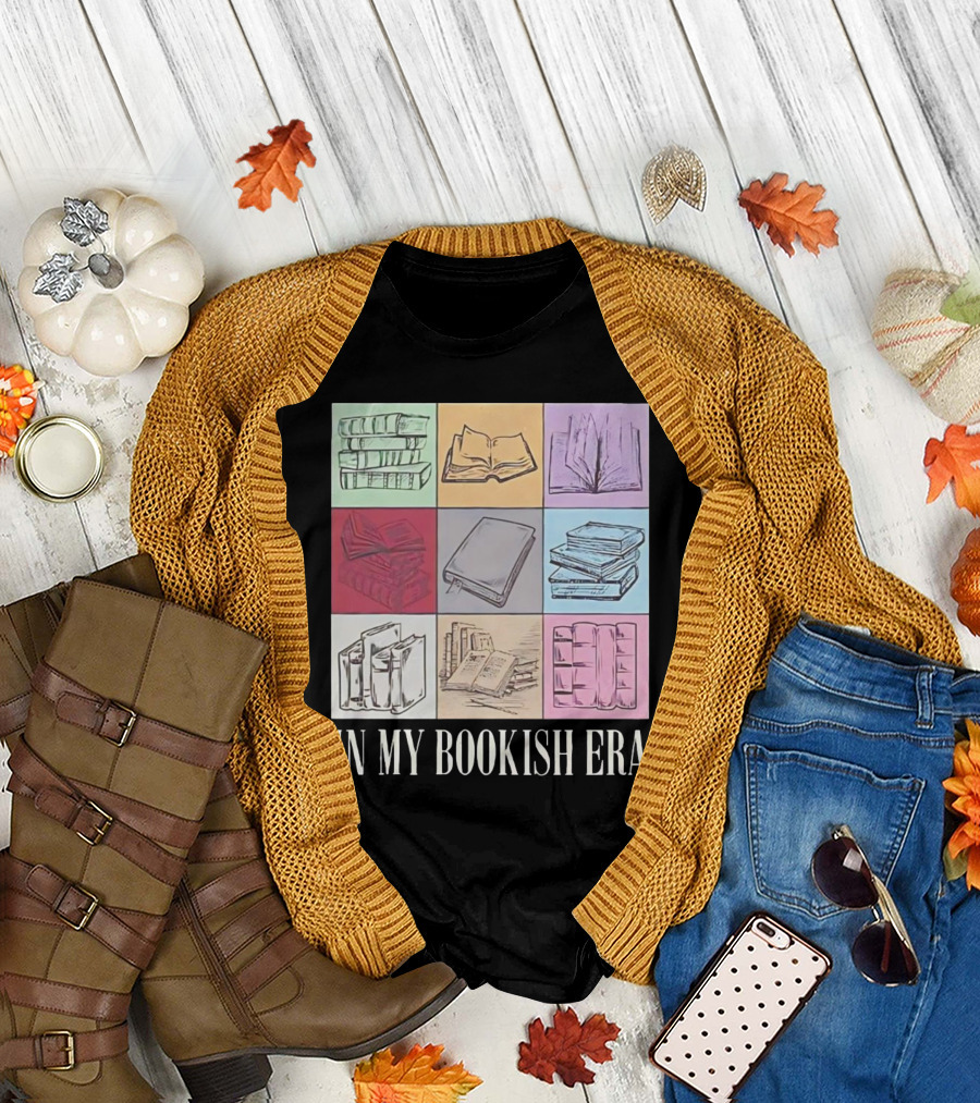 In My Bookish Era Reading Stack Aesthetic T-Shirt